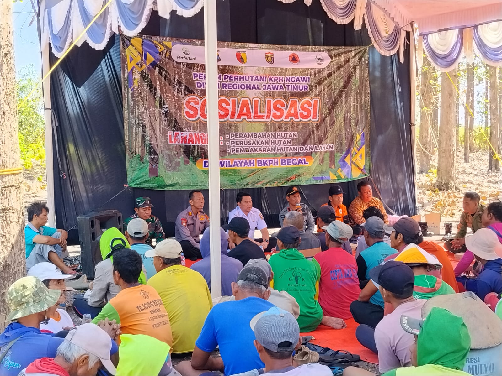 Koramil Kedunggalar dan Perhutani Gelar Sosialisasi Pencegahan Karhutla di Petak 35B