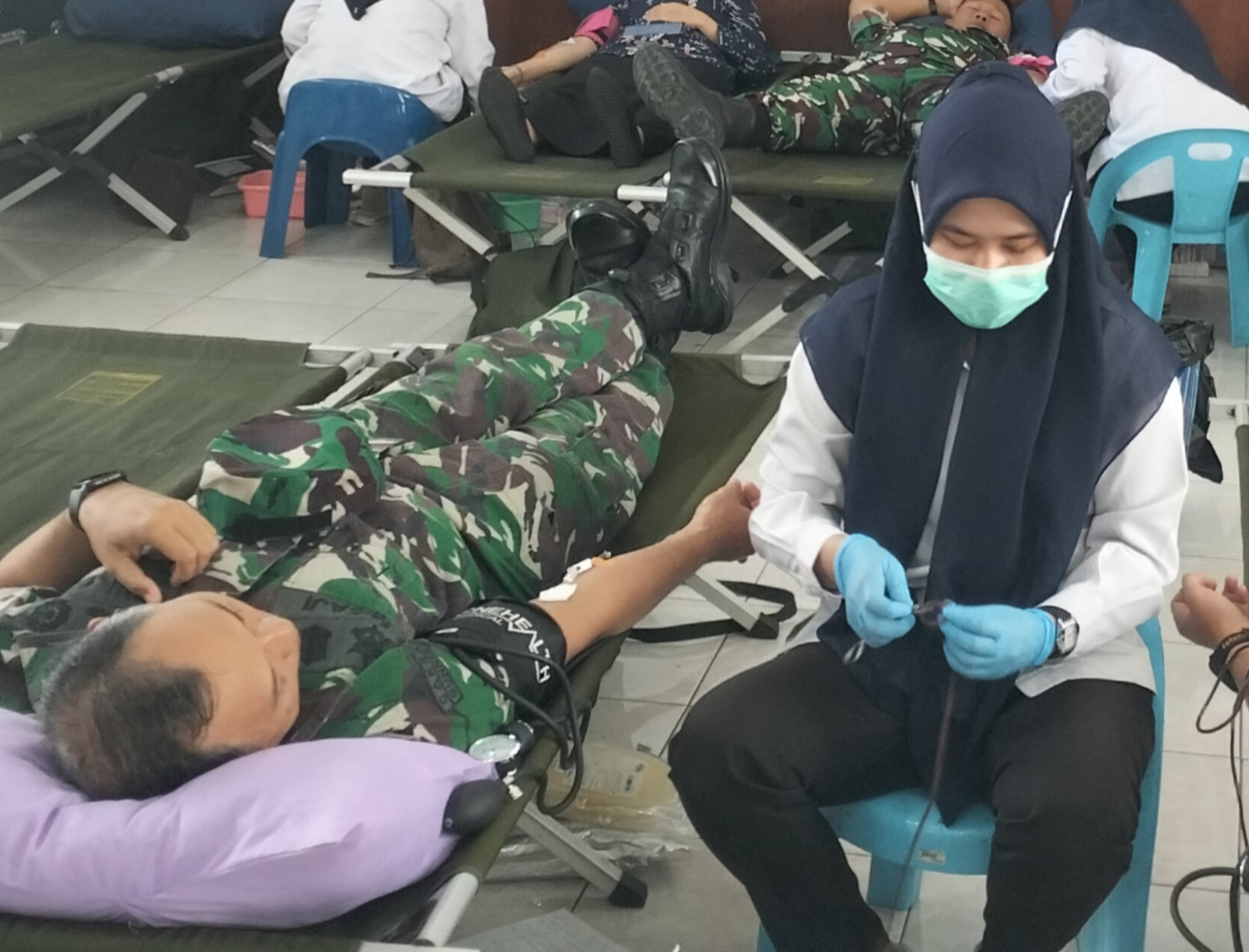 Kasdim 0805/Ngawi Ajak Anggota Ikuti Donor Darah Peringati Hari Koperasi ke-76